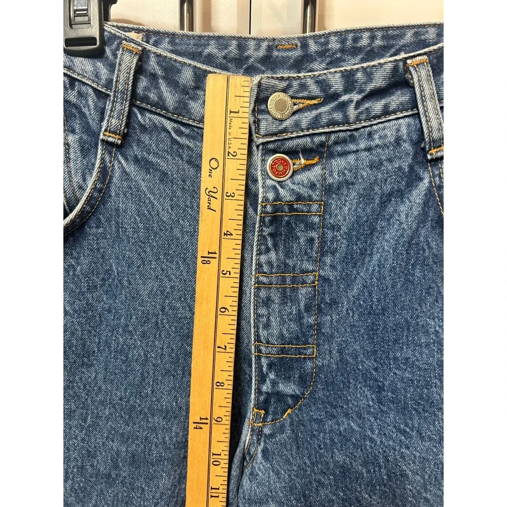 Vintage Edwin Jeans‎ Blue Denim High Waisted Straight Leg Rare Button Fly Medium